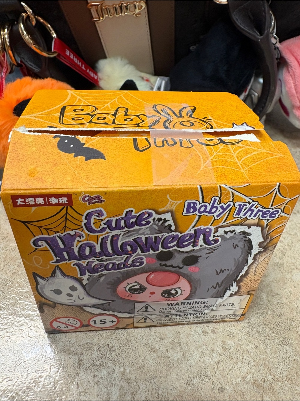 Cute Halloween Heads Baby Three Plush Toy - Orange